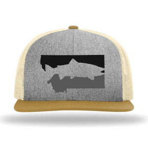 FISH MONTANA - SNAPBACK HAT - Heather Gray/Birch/Biscuit - FLATBILL MONTANA HAT