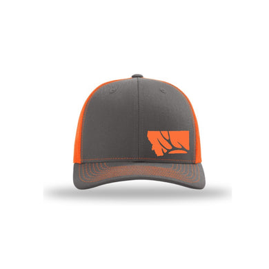 Hunt Montana - Snapback Hat - Charcoal/Neon Orange - DEER ANTLER