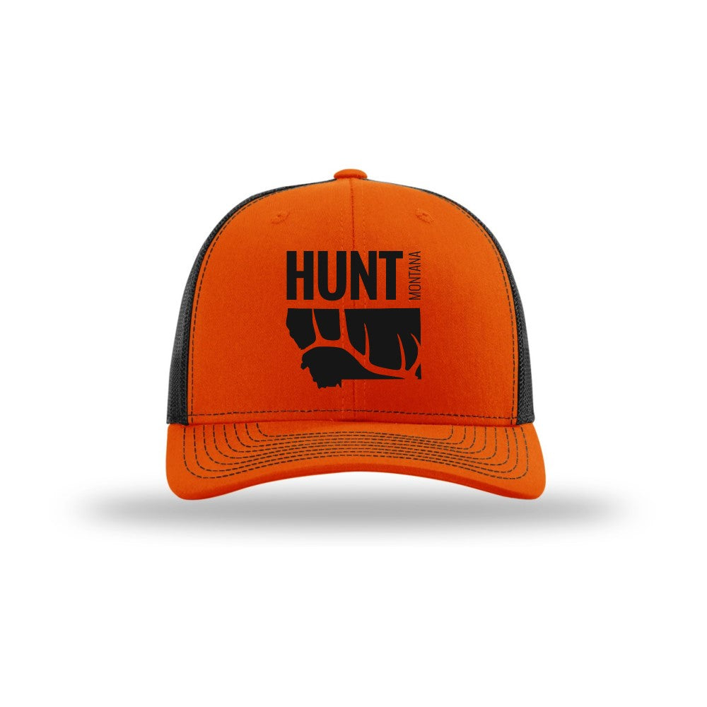 Hunt Montana - Snapback Hat - Orange/Black ELK